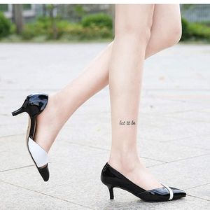 Maiernisi- Black and White Kitten Heel Size 8 (fits 7.5, also)